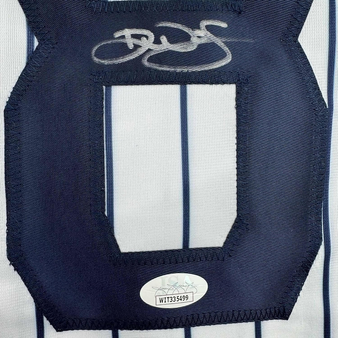 Framed Autographed/Signed Devin Williams 35x39 New York Jersey JSA COA
