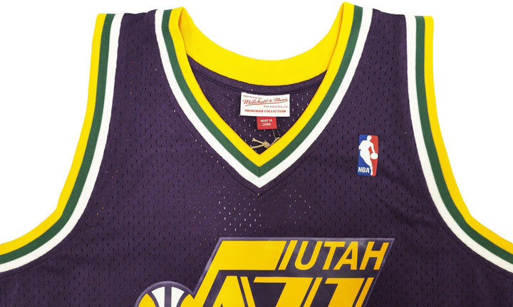 Jazz John Stockton Auto Purple Authentic Mitchell Ness 91 HWC Swingman Jersey XL