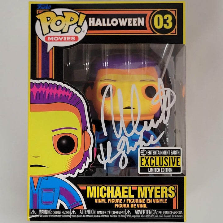Nick Castle signed Michael Myers Black Light Funko Pop (w) ~ BAS Witness Holo