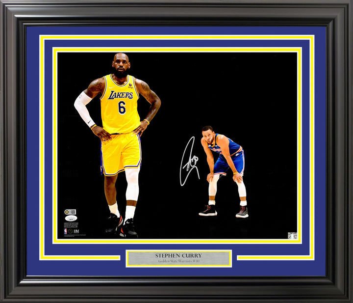 Stephen Curry Signed 16x20 Photo Golden State Warriors vs. LeBron James JSA
