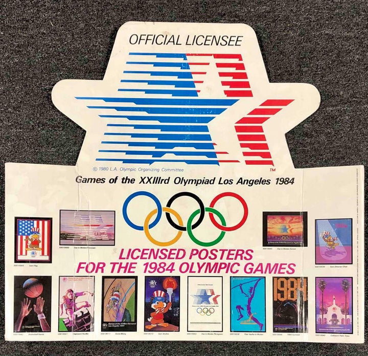 original 1984 Los Angeles LA Olympic Games 22x34 Basketball poster New MJ debut