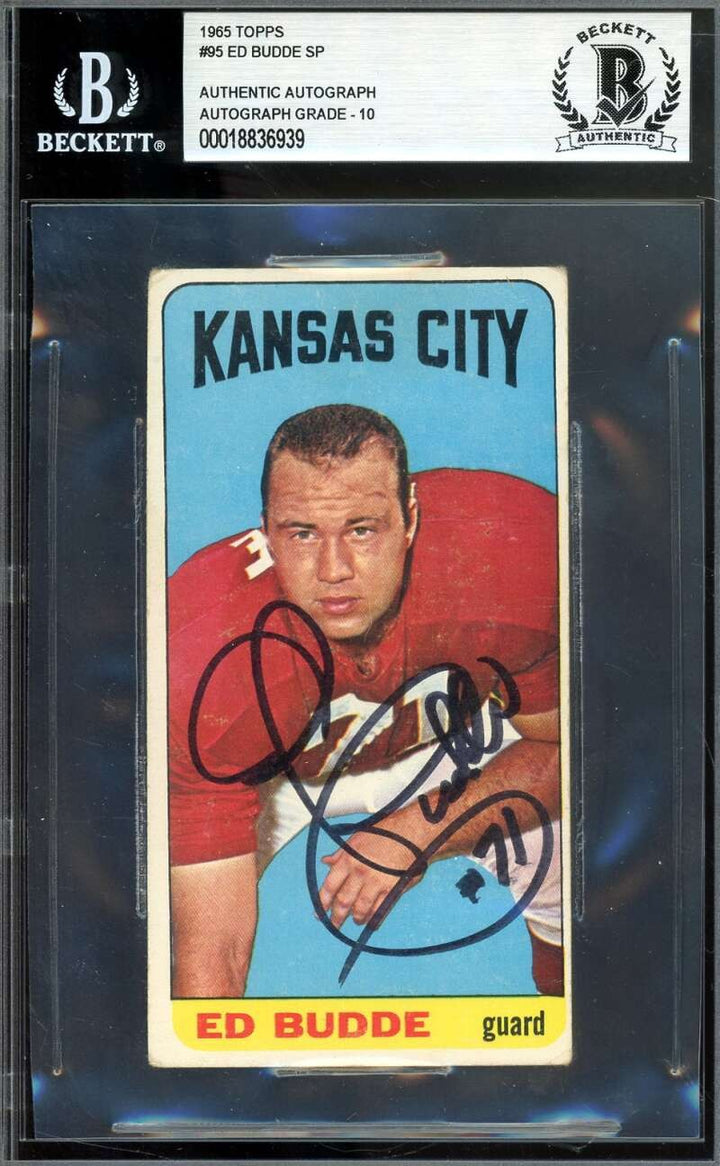 Ed Budde Gem Mint 10 Beckett BAS Signed 1965 Topps SP Autograph