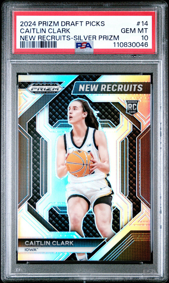 Graded 2024 Panini Prizm DP Caitlin Clark #14 Silver RC Card PSA 10