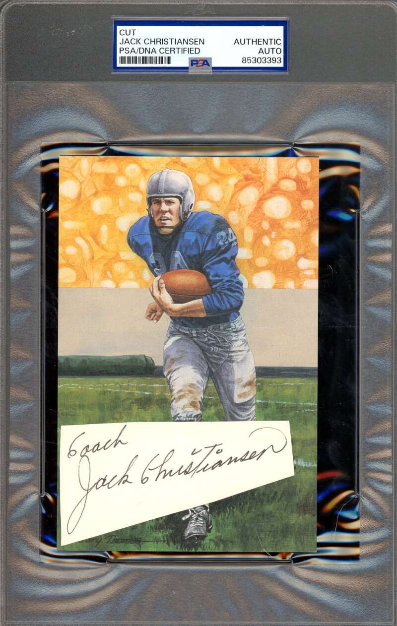 Jack Christiansen PSA DNA Signed Goal Line Art Card Cut GLAC Autograph