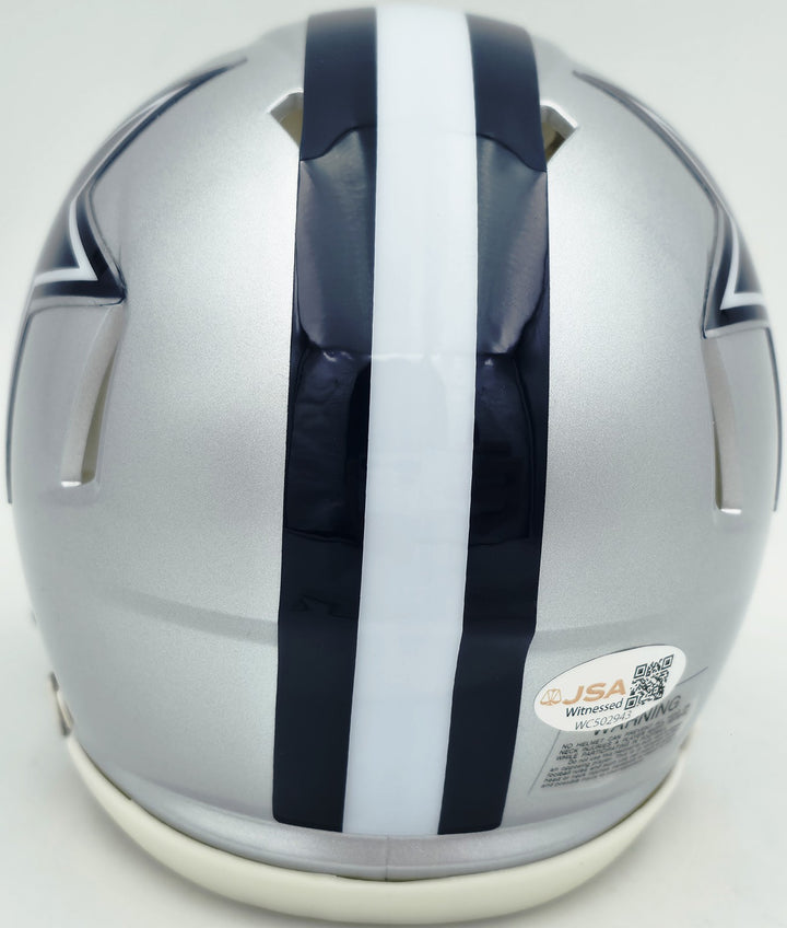 George Pickens Signed Dallas Cowboys Silver Speed Mini Helmet JSA Witness