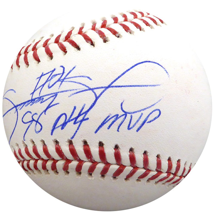 Sammy Sosa Signed Official MLB Baseball Chicago Cubs "98 NL MVP" Beckett BAS
