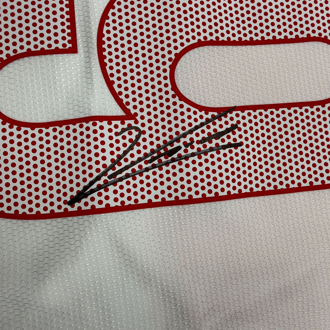 Autographed/Signed Robert Lewandowski Poland White Soccer Jersey Beckett BAS COA