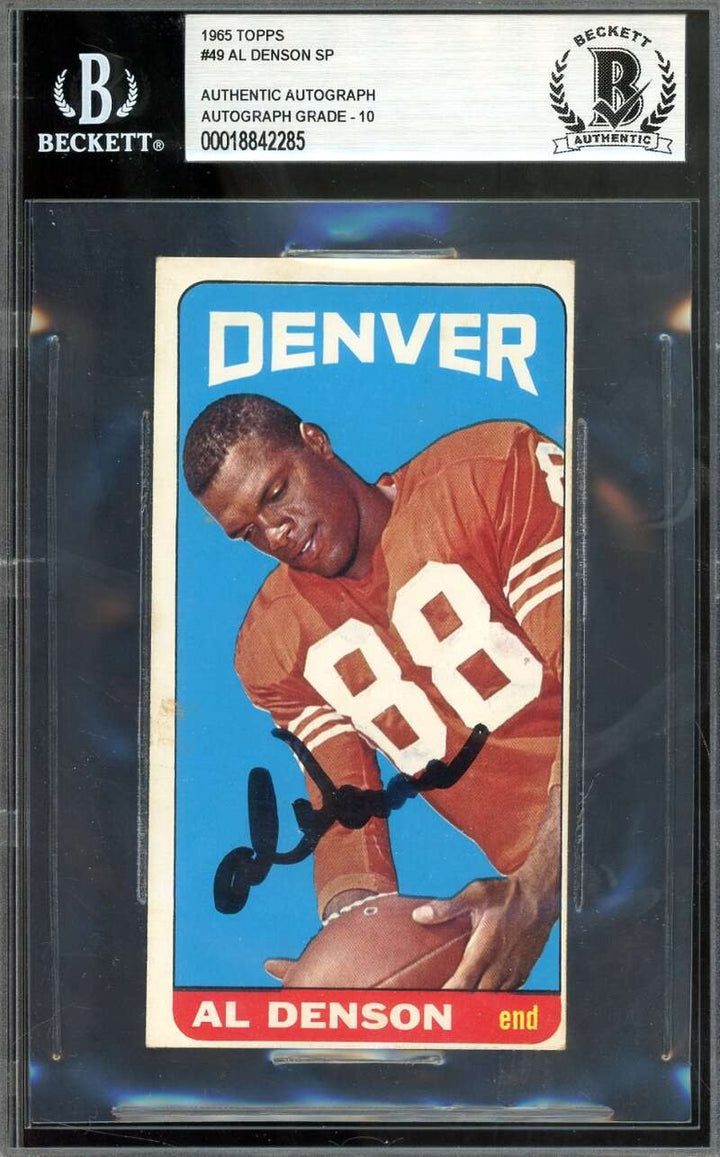 Al Denson Gem Mint 10 Beckett BAS Signed 1965 Topps SP Autograph