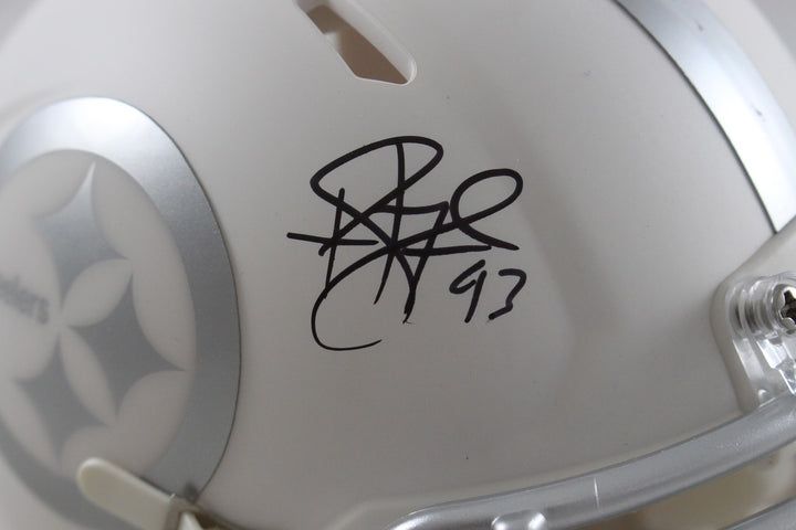 Troy Polamalu Autographed Pittsburgh Steelers Ice Mini Helmet Beckett 56187