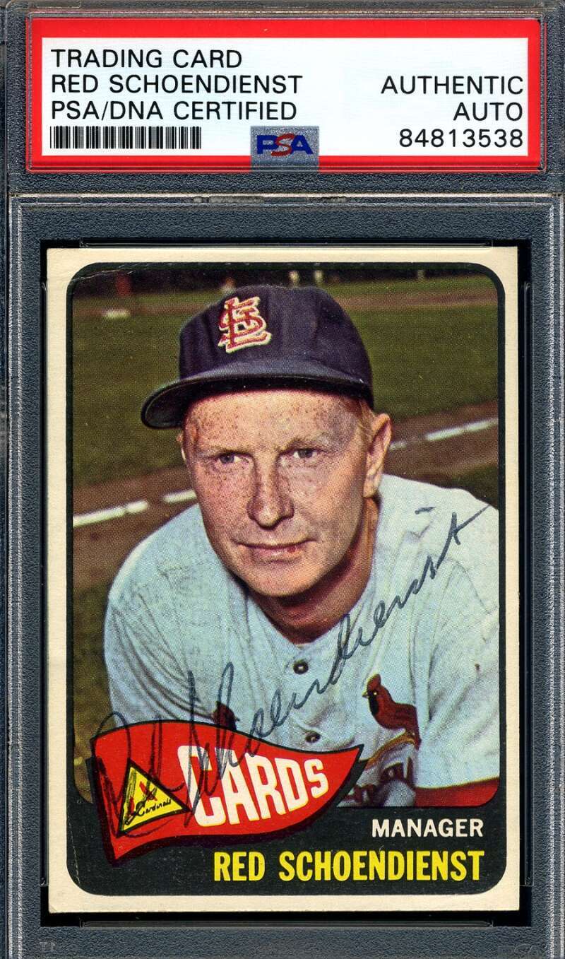 Red Schoendienst PSA DNA Signed 1965 Topps  Autograph