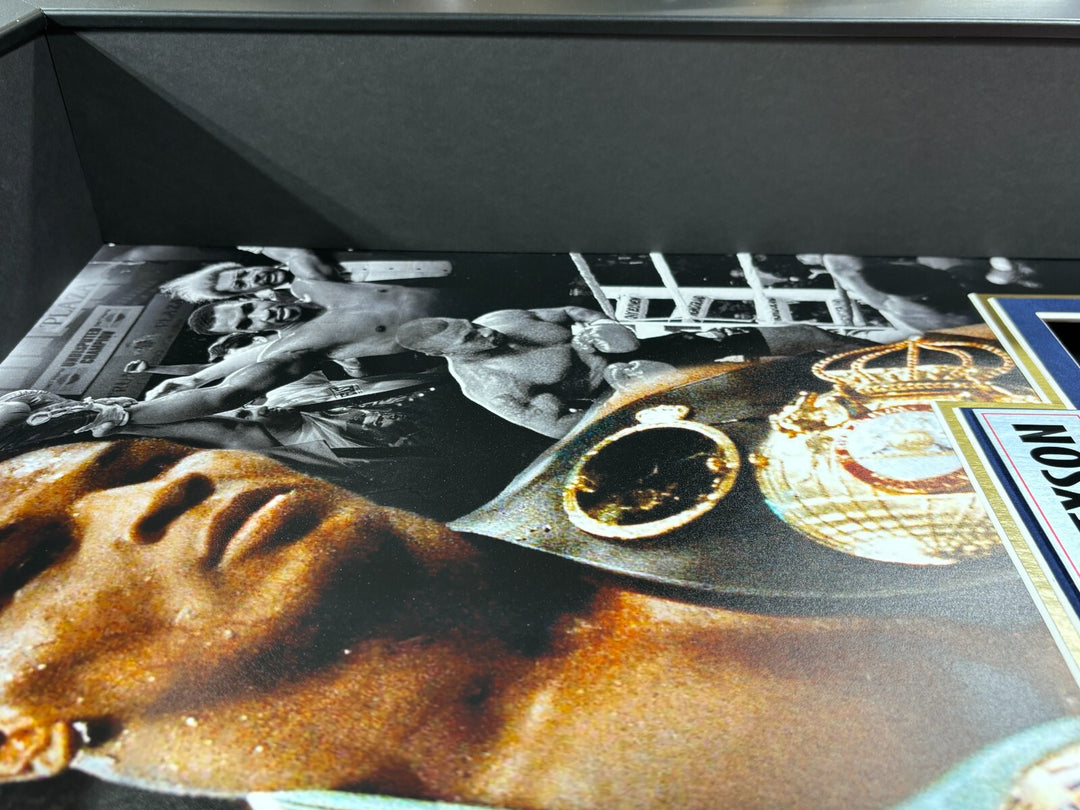 Mike Tyson Autographed Boxing Glove Framed Shadowbox Collage JSA COA Signed