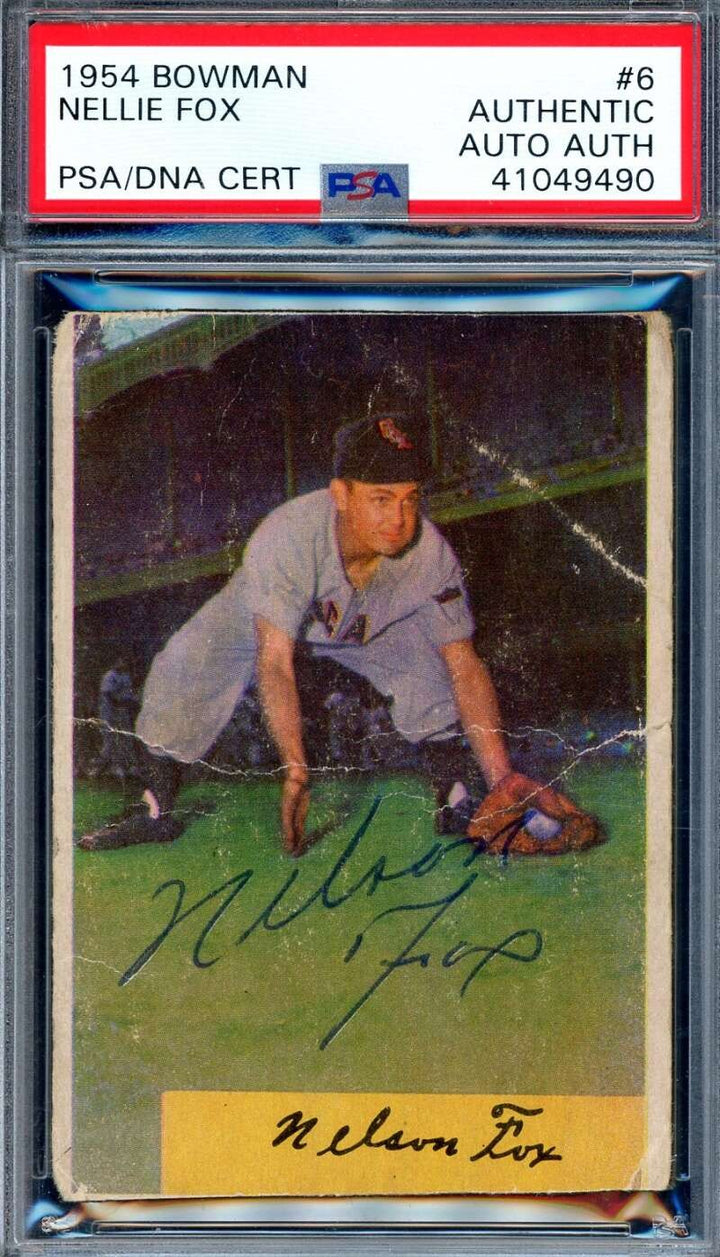 Nellie Fox PSA DNA Signed 1954 Bowman Autograph