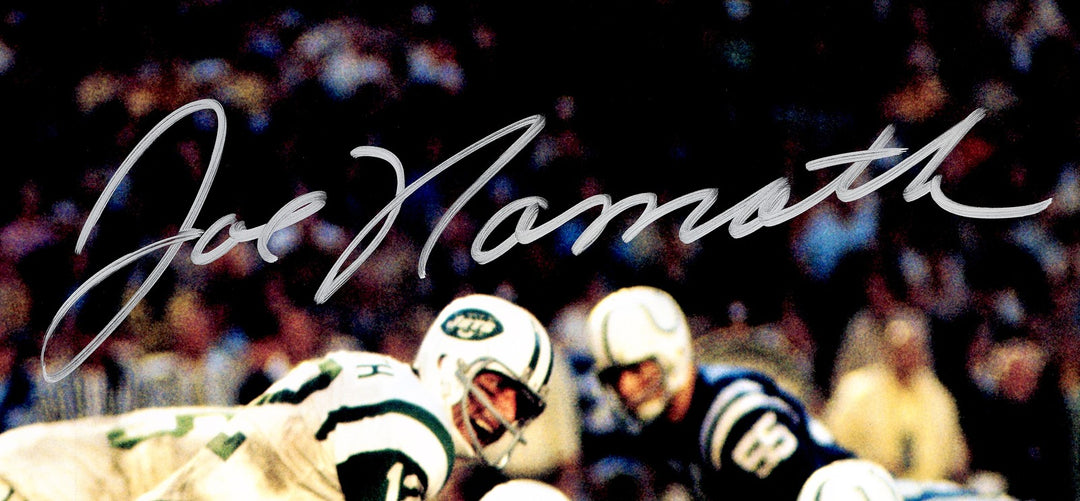 Joe Namath Signed Framed 16x20 Photo New York Jets Beckett BAS Witness