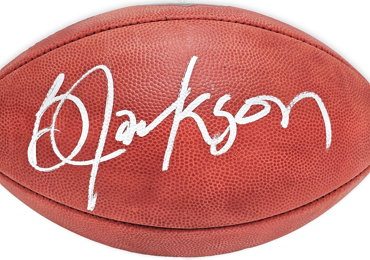 Bo Jackson Signed Official NFL Leather Football Oakland Raiders Beckett Wit