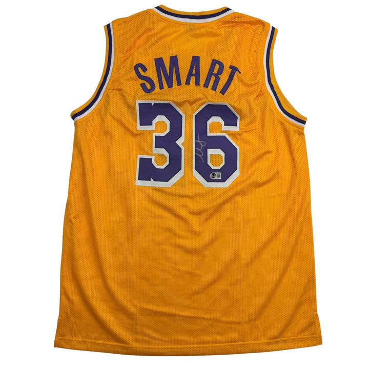 Autographed/Signed Marcus Smart LA Yellow Basketball Jersey BAS COA