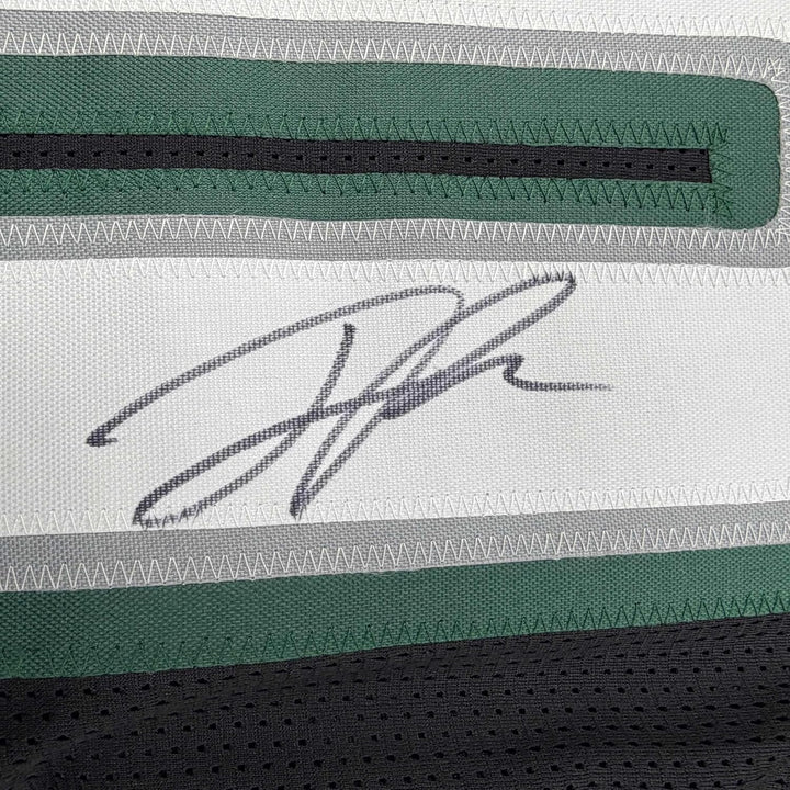 Framed Autographed/Signed Jaelan Phillips 35x39 Philly Black Jersey PSA COA