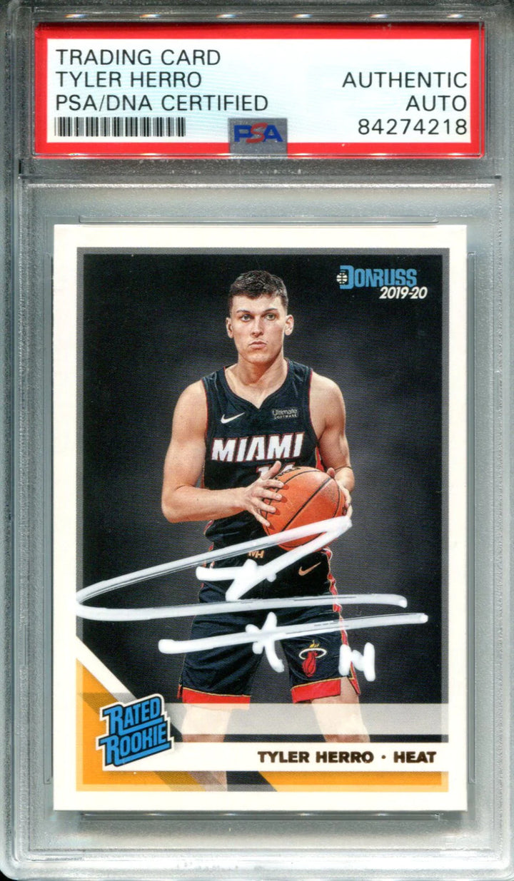 Tyler Herro Autographed 2019-20 Donruss Rookie Card (PSA)