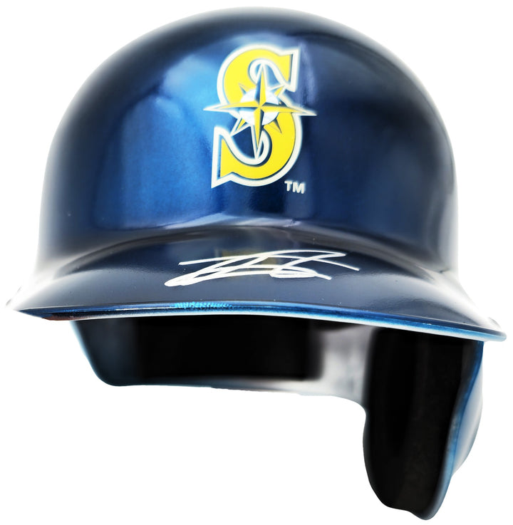 Julio Rodriguez Signed Seattle Mariners Chrome Blue Mini Helmet Beckett