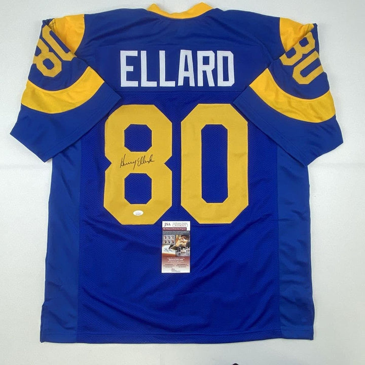 Autographed/Signed HENRY ELLARD Los Angeles LA Blue Jersey JSA COA Auto