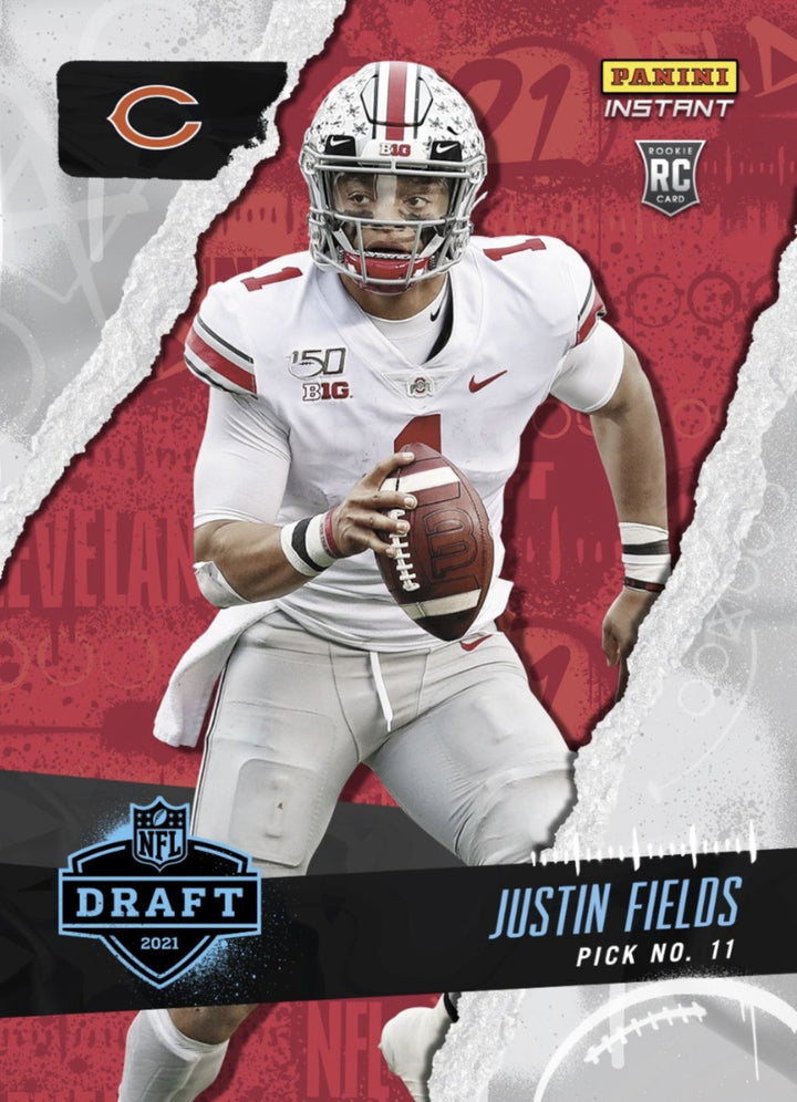 2021 JUSTIN FIELDS NFL DRAFT NIGHT PICK 11 PANINI INSTANT BEARS ROOKIE CARD #10