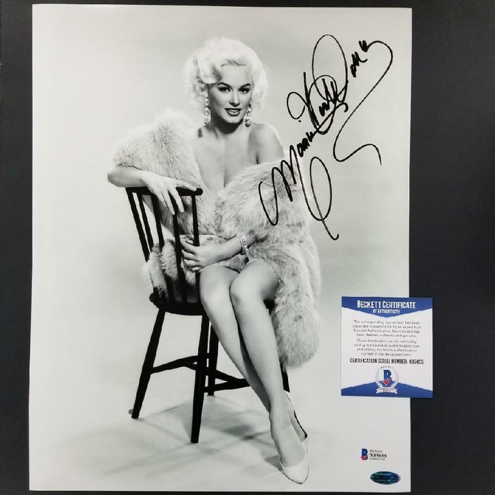 Mamie Van Doren signed 11x14 Photo #8 Actress Playboy Autograph~ Beckett BAS COA