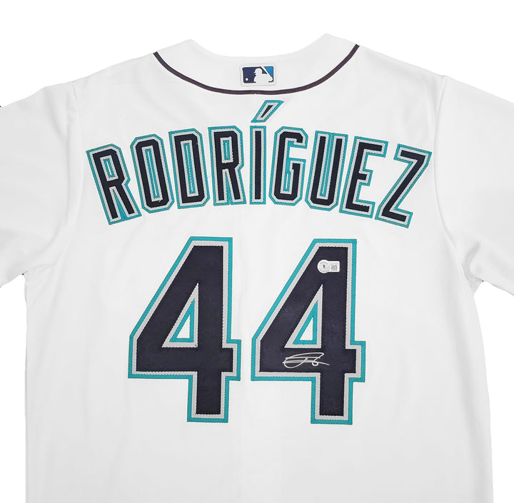 Seattle Mariners Julio Rodriguez Signed White Nike Jersey Size M Beckett