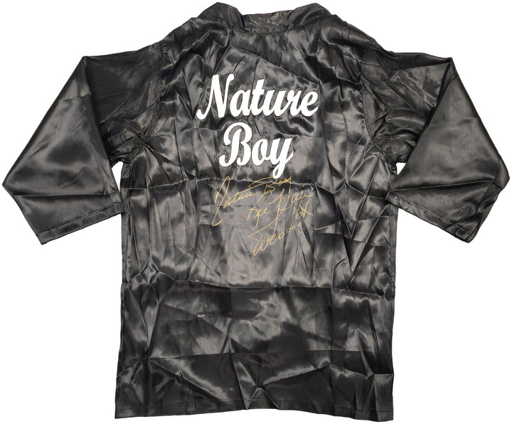Ric Flair Signed Black Wrestling Robe "Nature Boy, 16x & Wooooo" PSA/DNA Ball