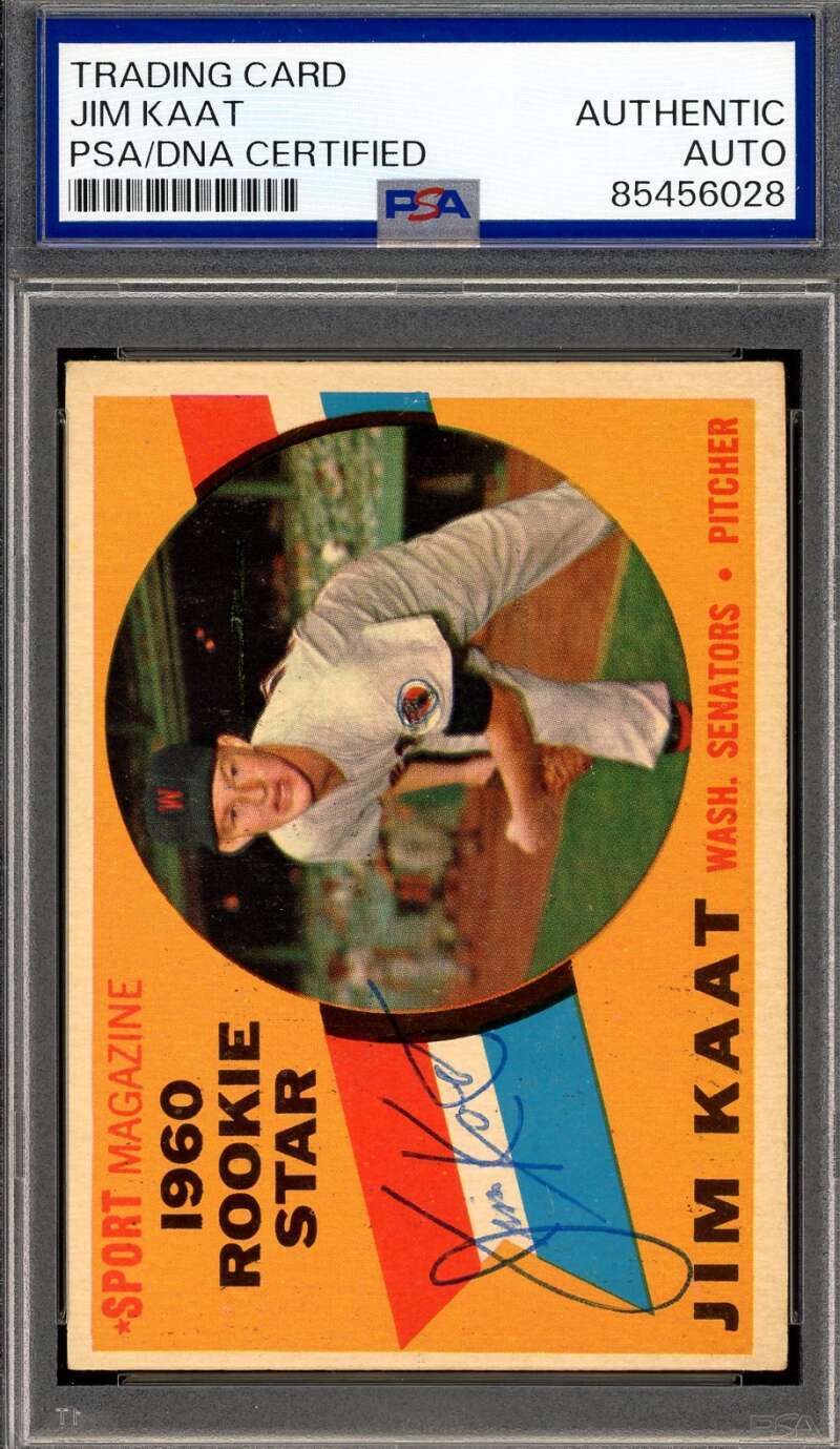 Jim Kaat PSA DNA Vintage Signed 1960 Topps Rookie Star Autograph