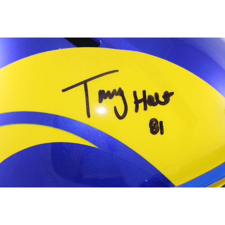 Torry Holt Autographed/Signed Los Angeles Rams F/S Helmet Beckett Witness 56866