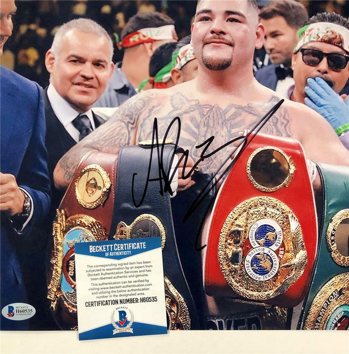 ANDY RUIZ JR Autograph Signed 11x14 Photo vs. Anthony Joshua H ~ Beckett BAS COA