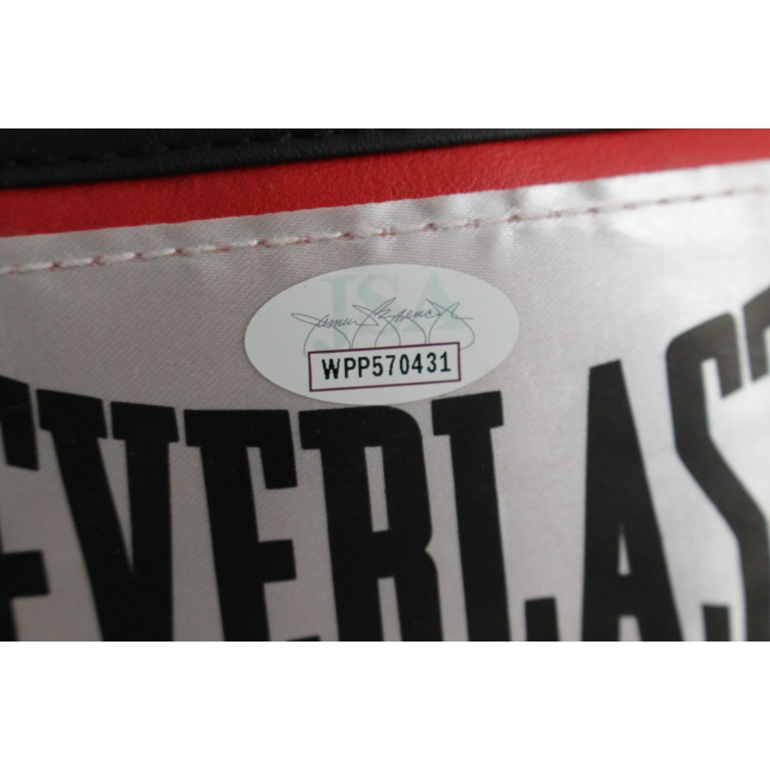 Michael Spinks Autographed/Signed Red Everlast Left Hand Boxing Glove JSA 53556