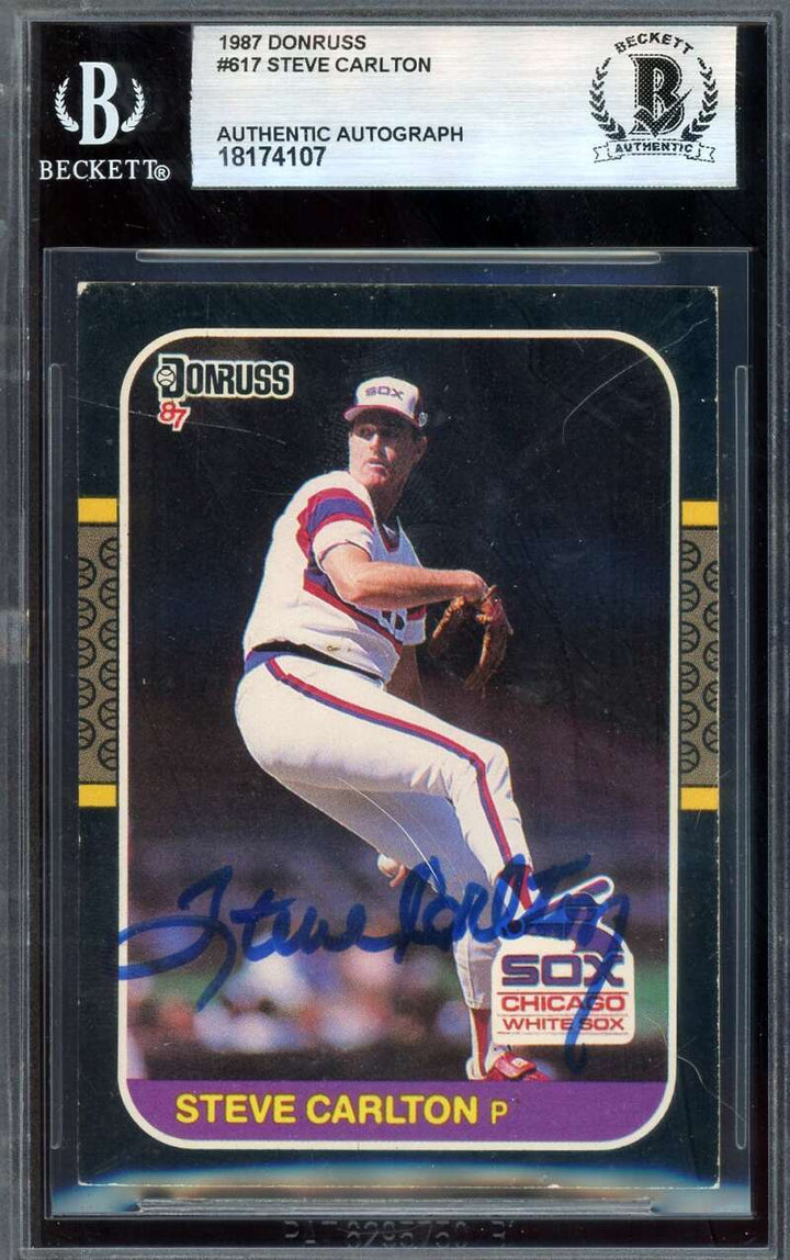Steve Carlton Beckett BAS Autographed 1987 Donruss Signed