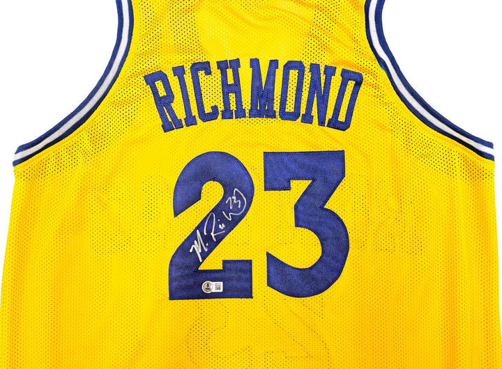 Golden State Warriors Mitch Richmond Auto Signed Yellow Jersey Beckett Witness