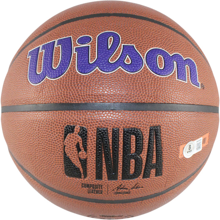 Magic Johnson Autographed Los Angeles Lakers Logo Basketball Beckett WIT 53083