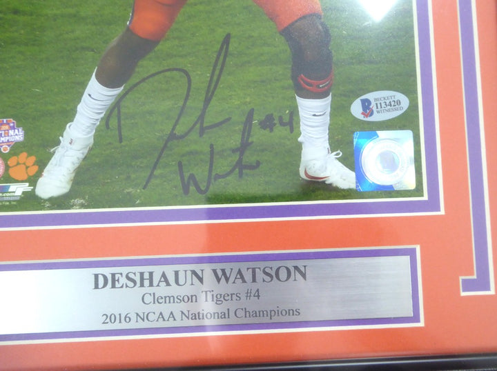 Deshaun Watson Signed Framed 8x10 Photo Clemson Tigers Beckett BAS