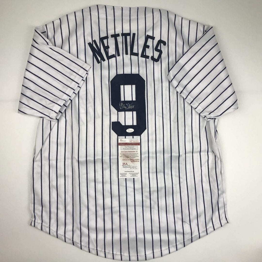 Autographed/Signed GRAIG NETTLES New York Pinstripe Jersey JSA COA Auto