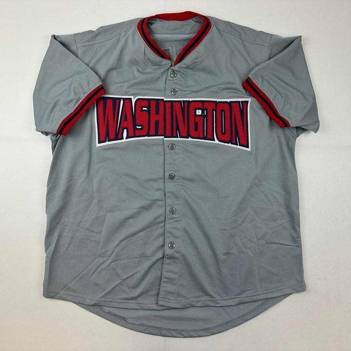 Facsimile Autographed Trea Turner Washington Grey Reprint Jersey Size Men's XL