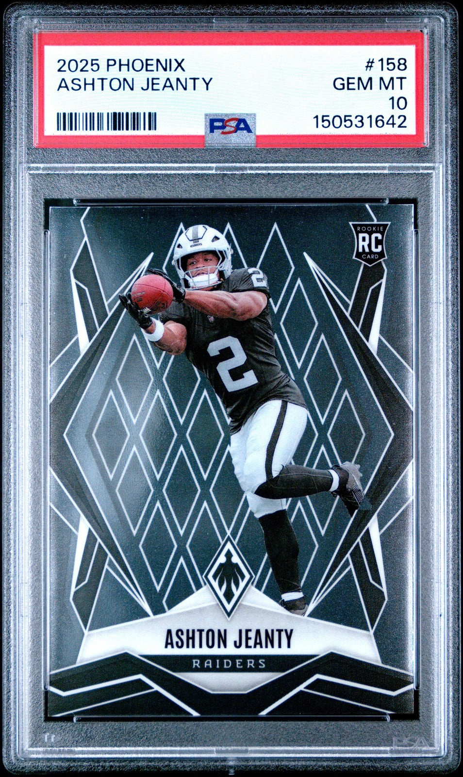 Graded 2025 Panini Phoenix Ashton Jeanty #158 Rookie RC Card PSA 10 Gem Mint