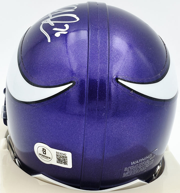 Steve Hutchinson Signed Minnesota Vikings Purple Mini Helmet Beckett #BS30342
