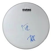 Joe Elliott Phil Collen Def Leppard Signed 15" Flt White Evans Drum Head JSA ITP