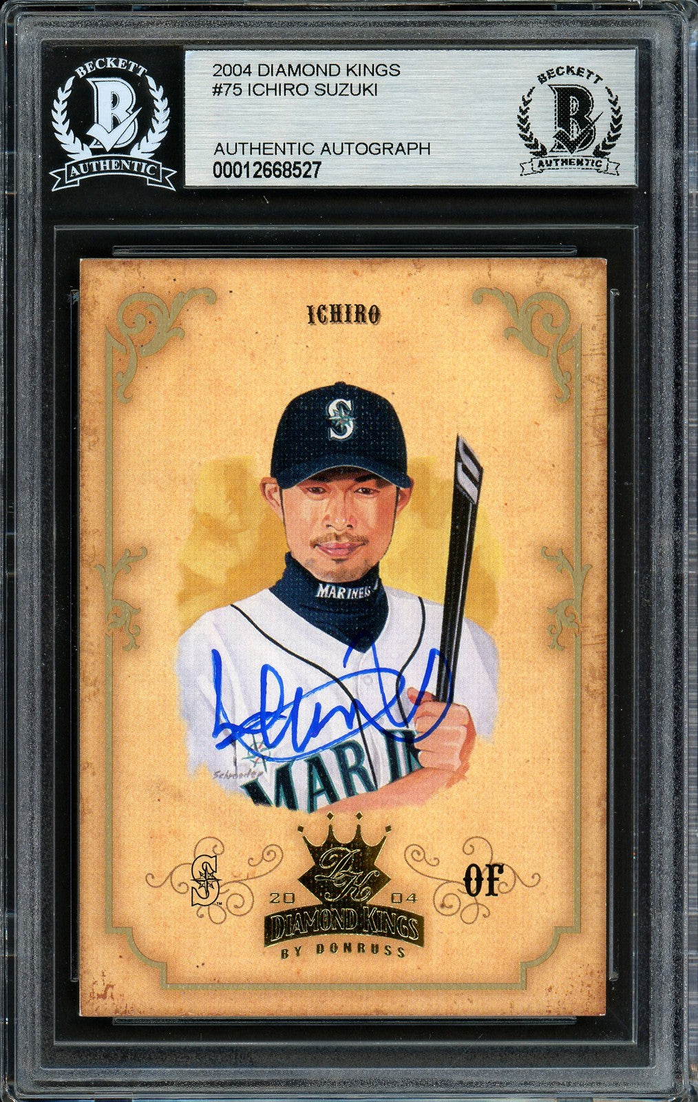 Ichiro Suzuki Signed 2004 Donruss Diamond Kings Card 75 Seattle Mariners Beckett