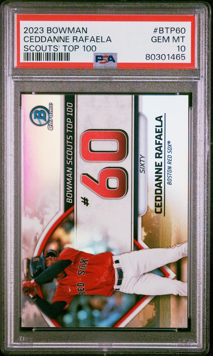 Graded 2023 Bowman Ceddanne Rafaela #BTP60 Scouts Top 100 Card PSA 10