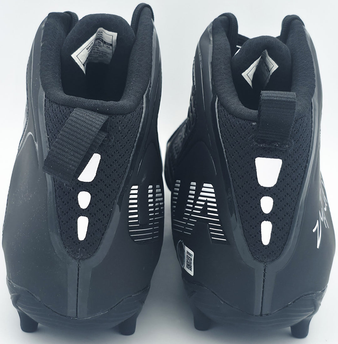Michael Penix Jr Auto Black Under Armour Team Fierce MC Cleats Falcons Size 12