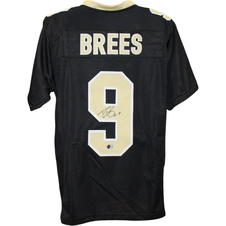 Drew Brees Autographed Pro Style Sz XL Black Jersey Beckett Witness 58503