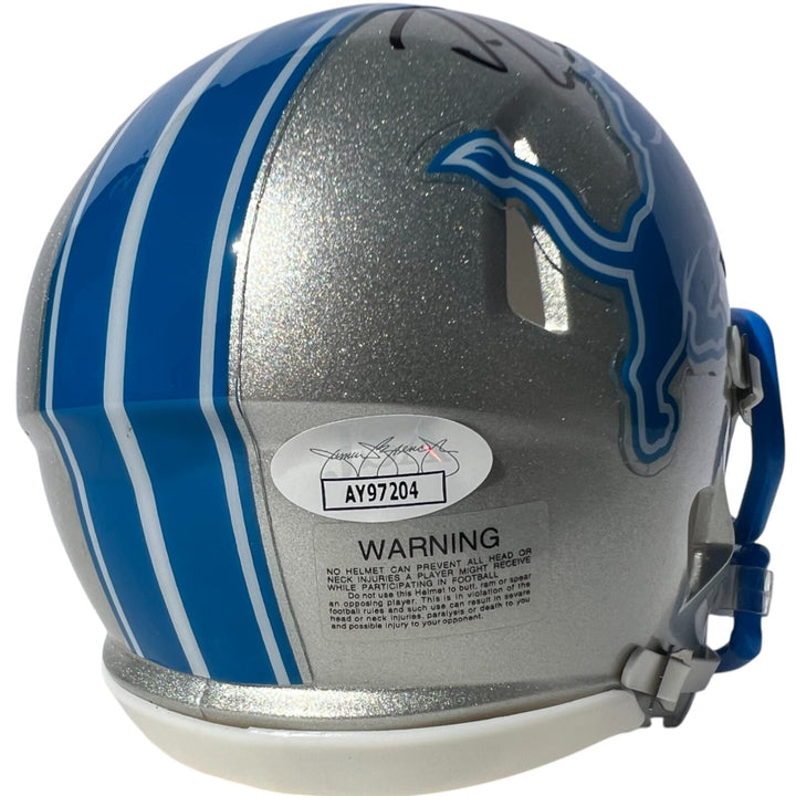 DAN CAMPBELL SIGNED AUTOGRAPHED DETROIT LIONS FOOTBALL SPEED MINI HELMET JSA
