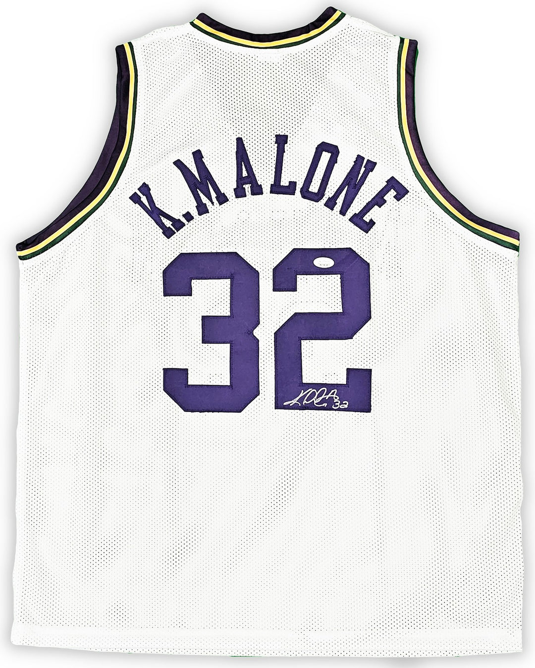 Utah Jazz Karl Malone Autographed Signed White Jersey JSA