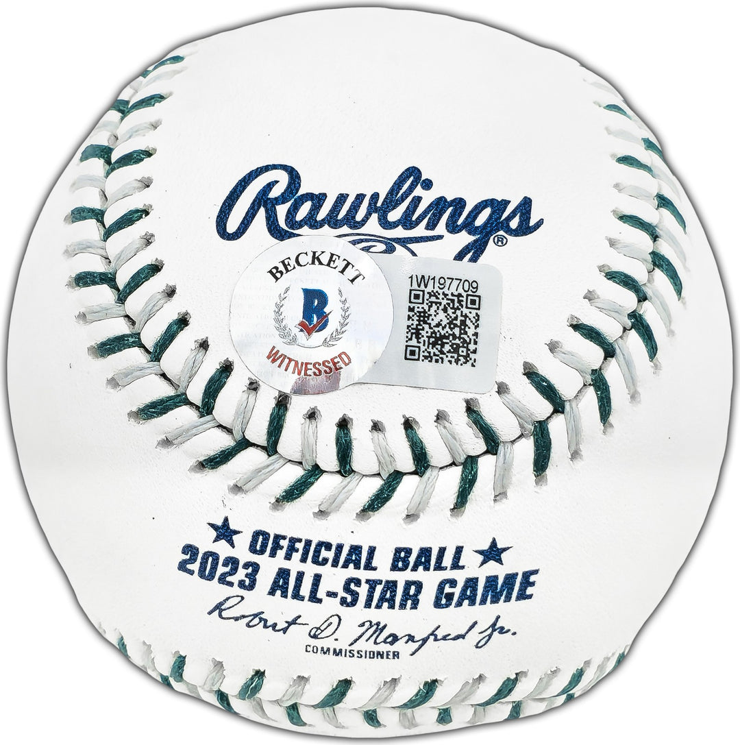 Josh Jung Auto Official 2023 All Star Game Logo Baseball Rangers Beckett Witness