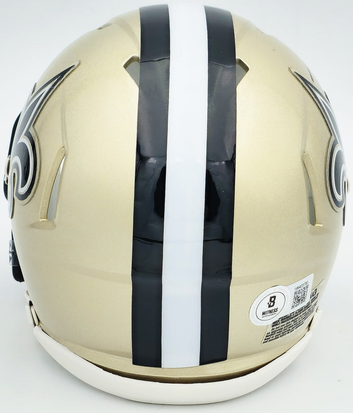 Alvin Kamara Signed New Orleans Saints Gold Speed Mini Helmet Beckett Wit