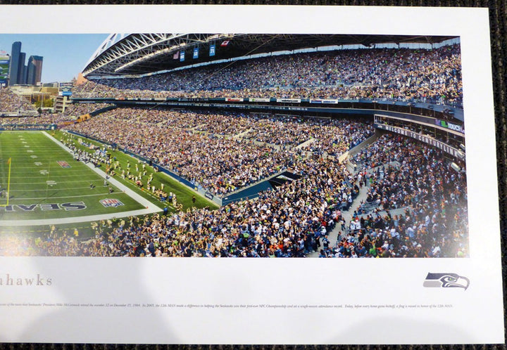 Russell Wilson Signed 13x40 Century Link Field Panoramic Photo Seahawks RW Holo