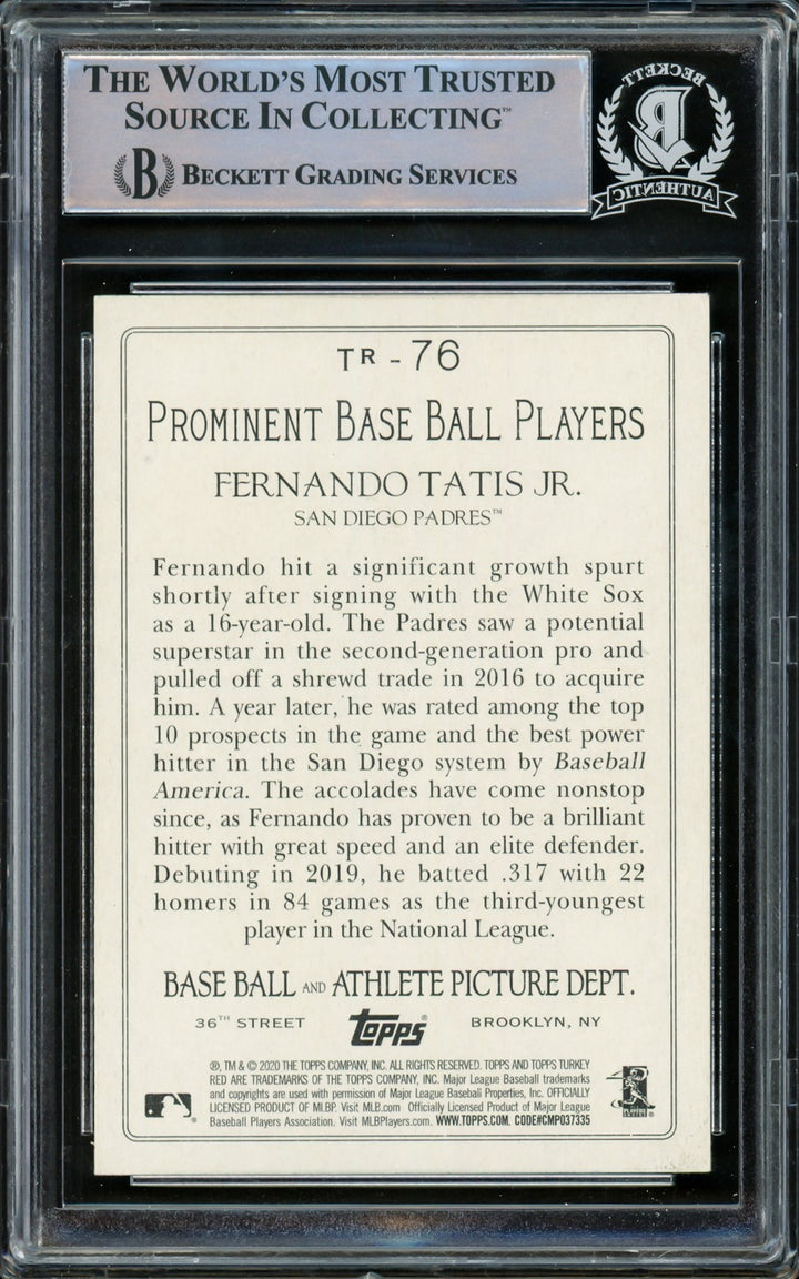 Fernando Tatis Jr. Signed 2020 Topps Turkey Red Card #TR-76 San Diego Padres